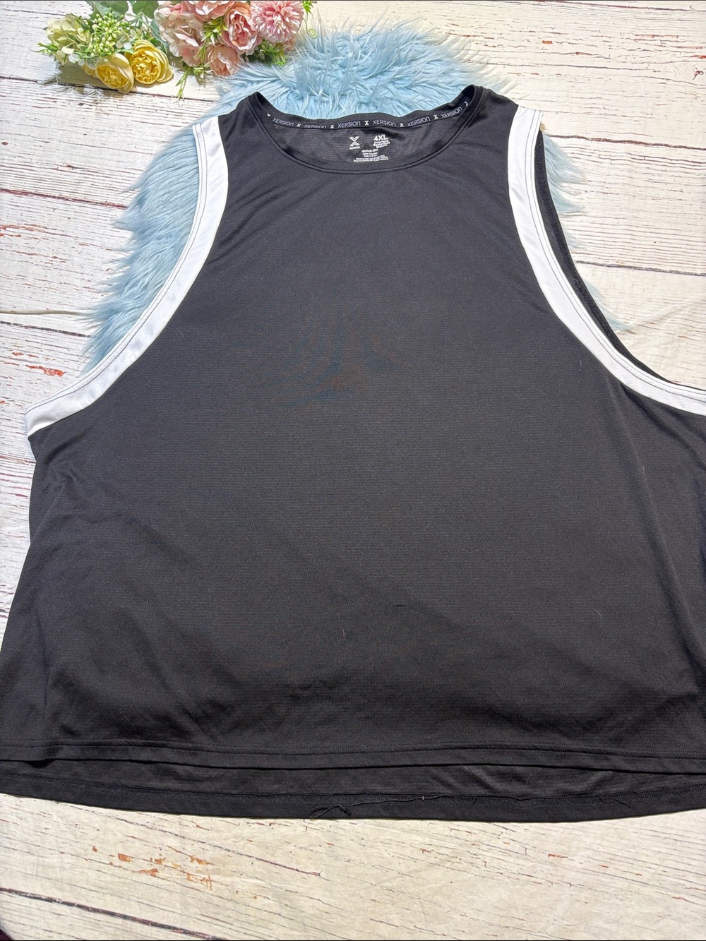 Xersion Black Performance Interlock Basketball Muscle Tee sz 4XL